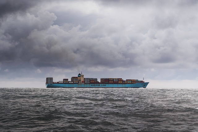 container, ship, sky