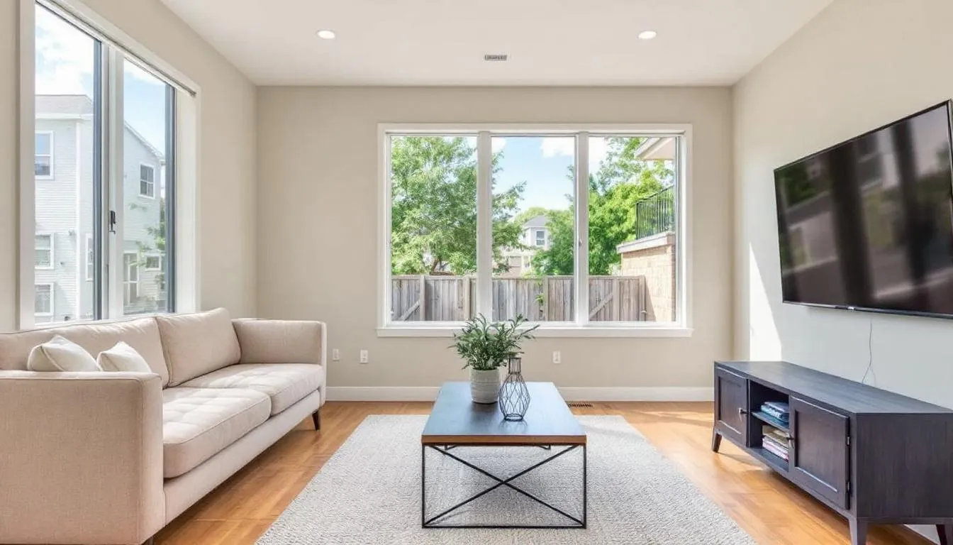 The image depicts a residential rental property, showcasing its exterior features such as a well-maintained lawn and modern design elements. This property serves as a potential investment for rental property owners looking to benefit from tax advantages like bonus depreciation and depreciation deductions.