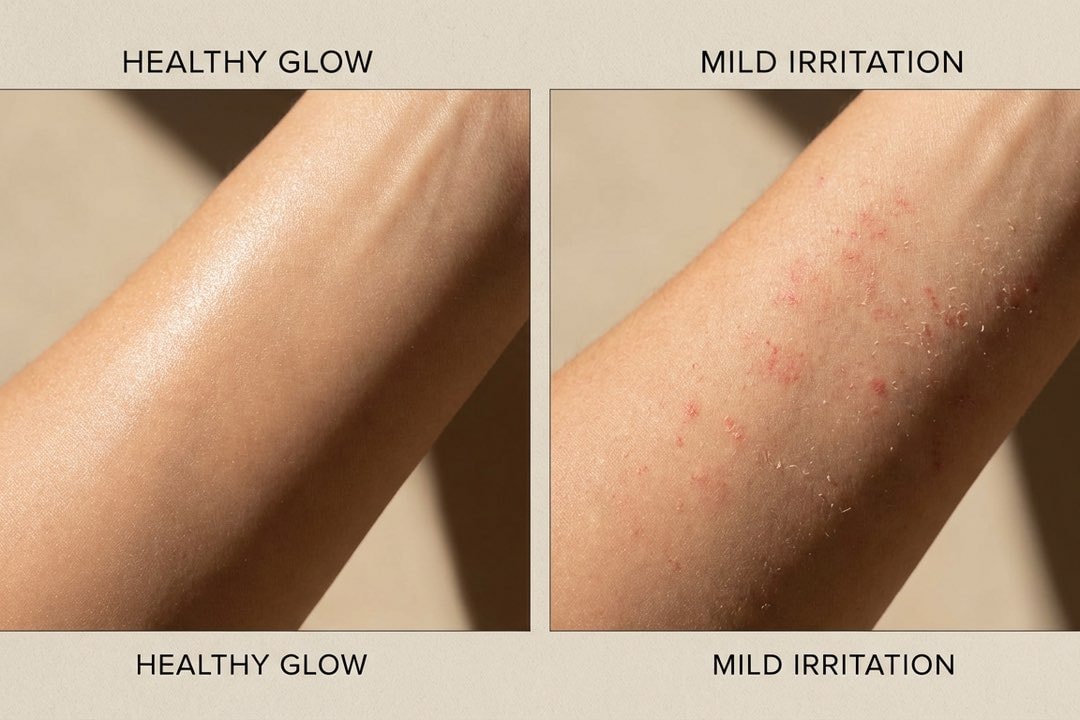 healthy skin vs rash on the skin