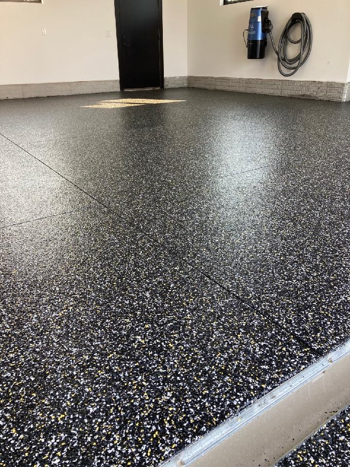 Polyaspartic flooring, basement floor