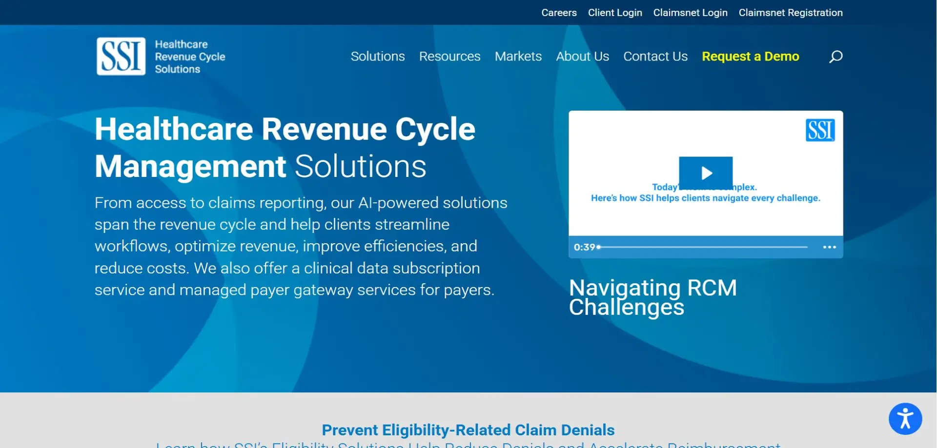 Homepage of SSI website