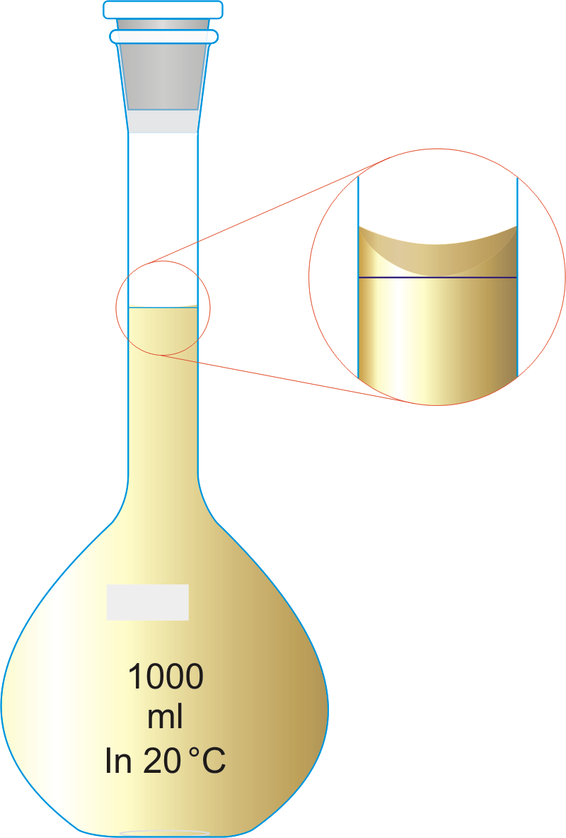 Precision volumetric flask with calibration lines for accurate liquid measurement