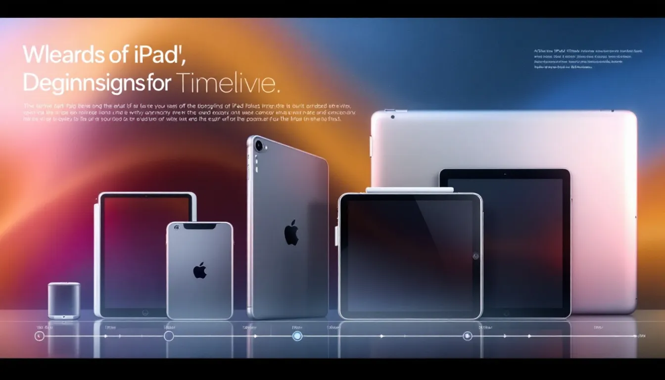 Die Anfänge des iPads mit einem unscharfen iPad in der Hintergrund.