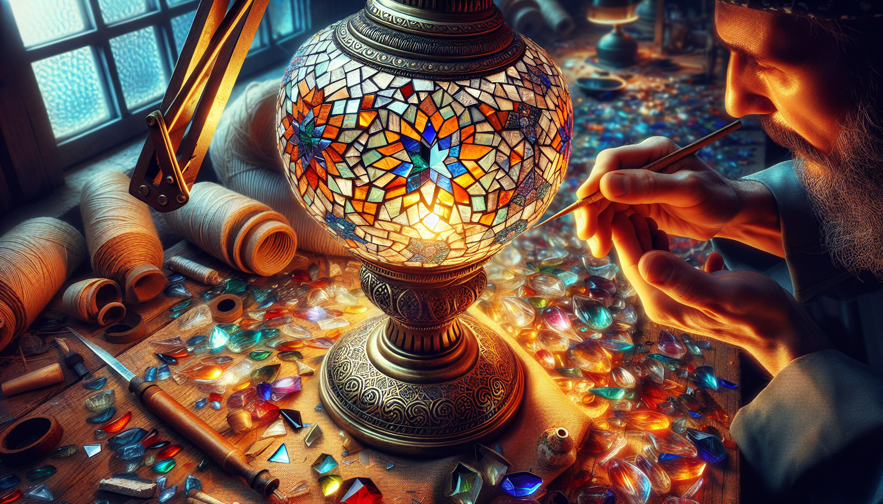 Authentic craftsmanship in Turkish mosaic lamps