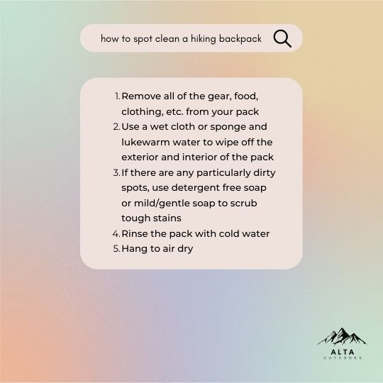 How to clean a hiking backpack