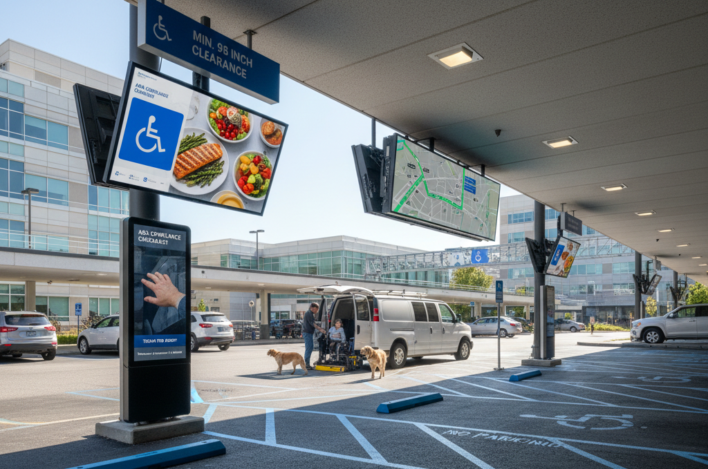 What Are the ADA Parking Space Signage Requirements? 8 accessible parking space dimensions and pavement marking specifications