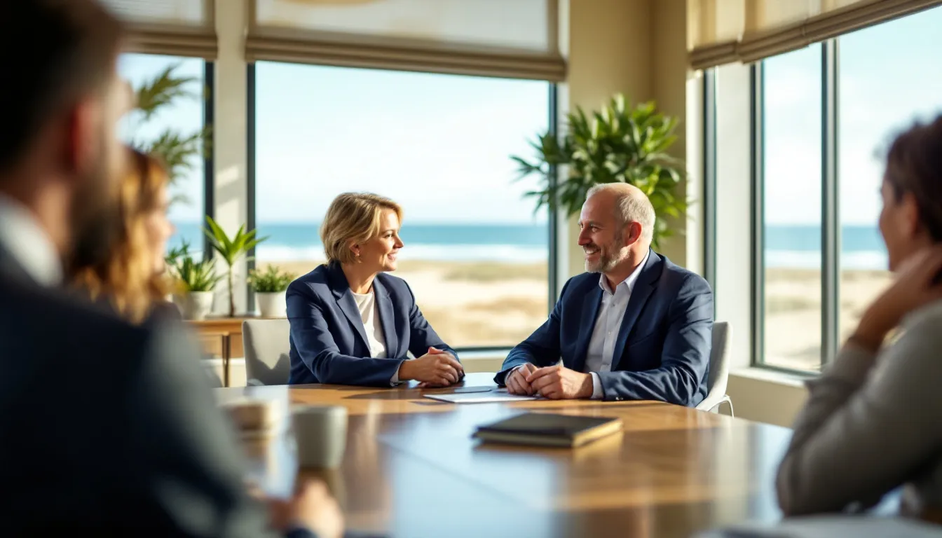 An estate planning attorney in Del Mar, CA consulting with clients about their estate plan.
