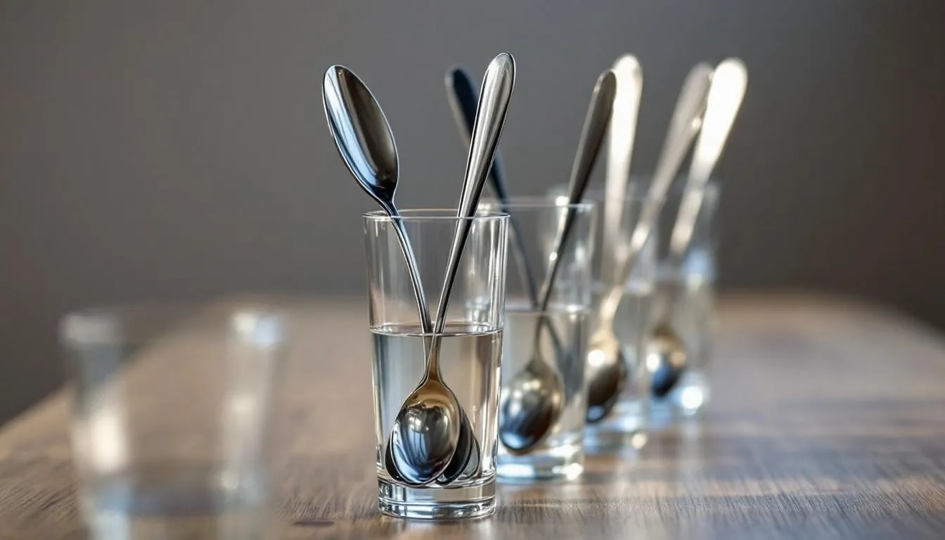 In the image, several long handle plastic spoons are displayed upright in tall glasses, showcasing their reach and lightweight design, which makes them ideal for serving soups and stews. These durable, non-toxic spoons are perfect for dining events and parties, adding convenience to any tableware collection.