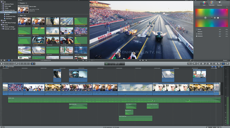 Final Cut Pro X with preferred tool and no customizable interface