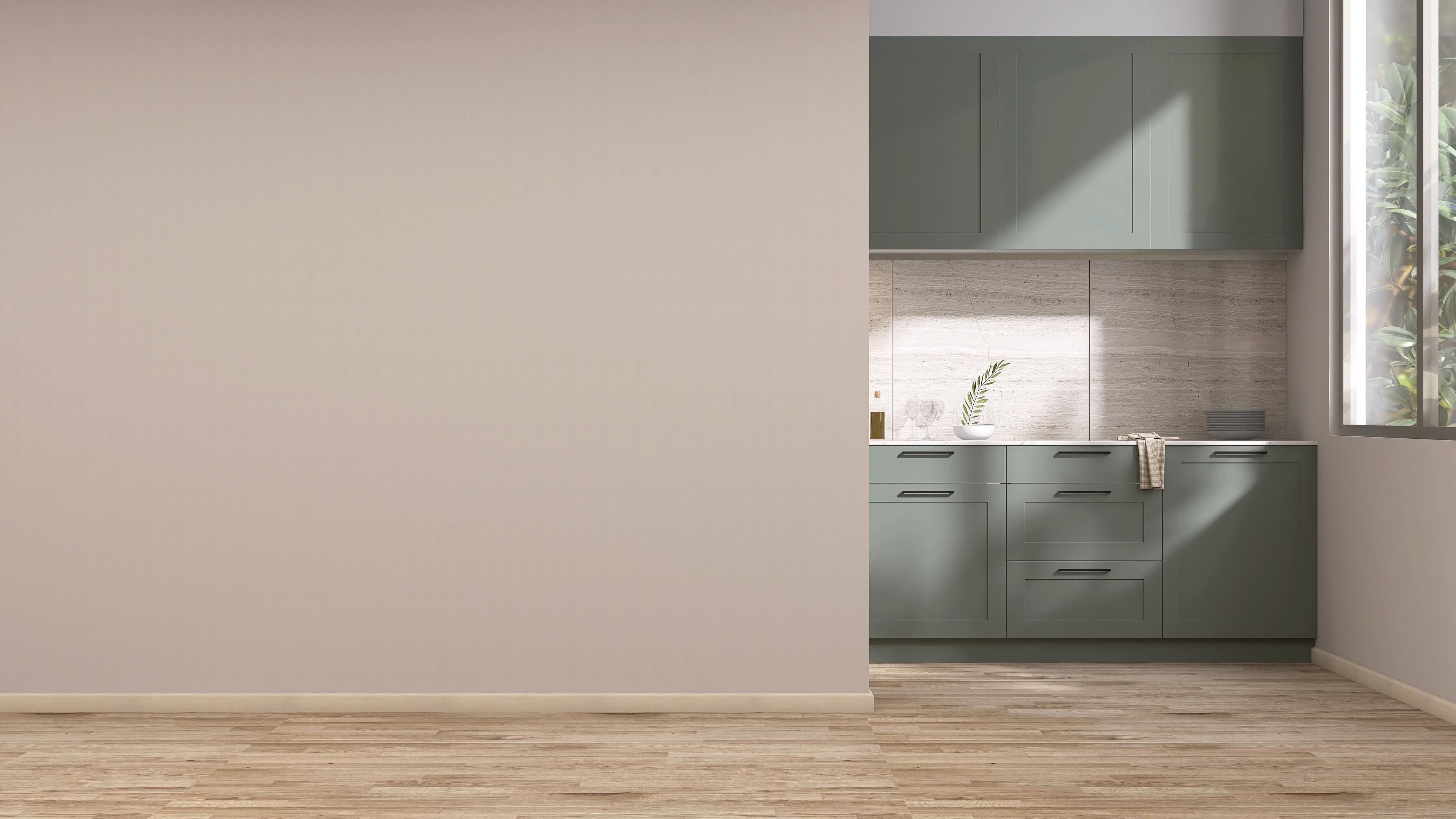 Minimalist sage kitchen design