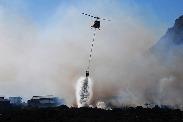 helicopter, fire, smoke