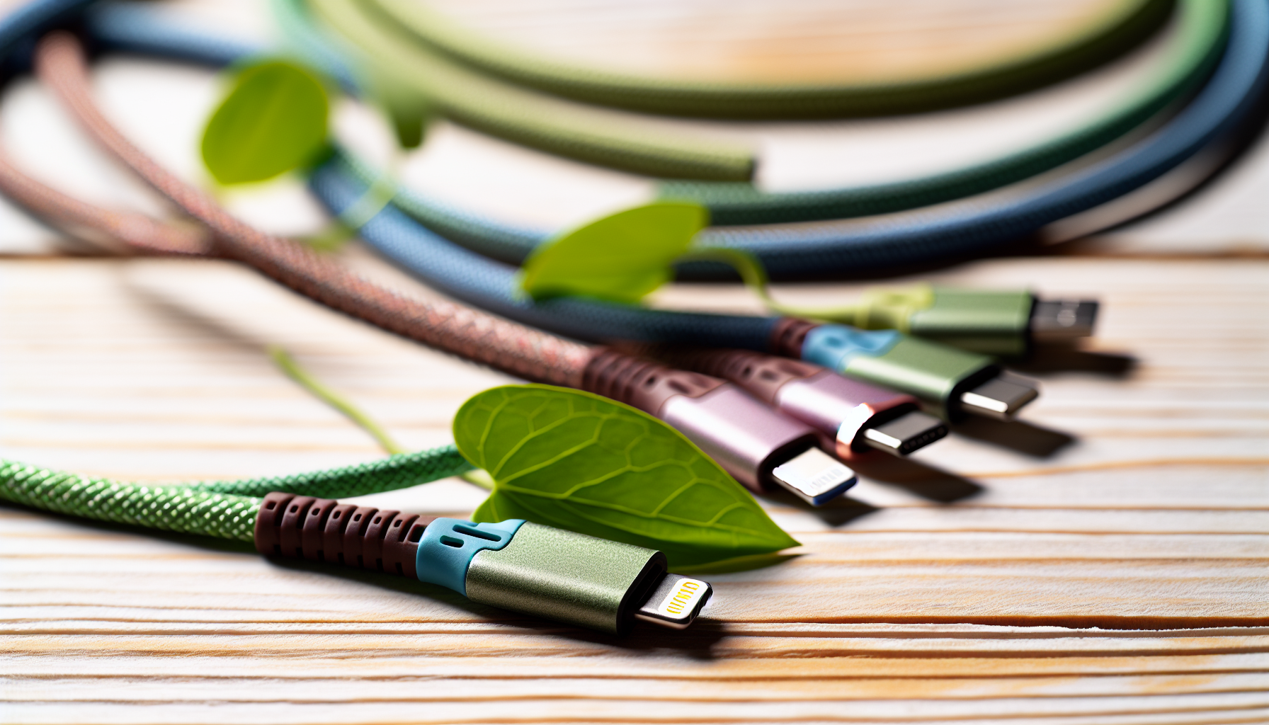 Eco-friendly USB C to Lightning cables made from bio-based materials