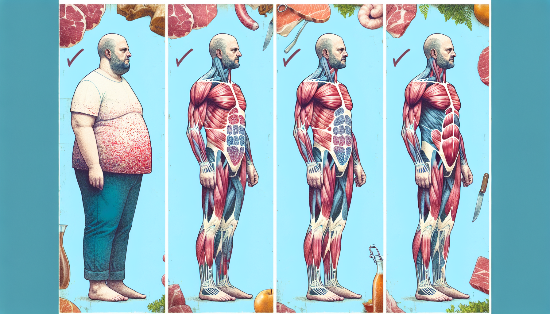 Illustration of misconceptions about weight loss