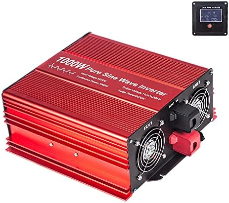 A 1000W modified sine wave inverter with multiple outlets and LED display