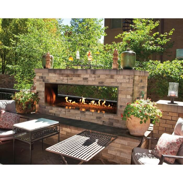 Best Outdoor Fireplace: Best See-Thru Outdoor Fireplace - Empire White Mountain Hearth Carol Rose 60" Outdoor Linear See-Thru Fireplace OLL60SP12S