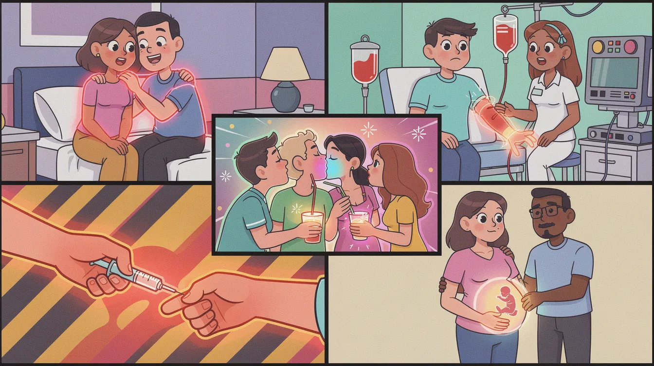 How Can I Catch Various STDs and STIs: Transmission, Symptoms, and Prevention 3 - Consent Culture A diagram depicting common modes of transmission of STDs and STIs.