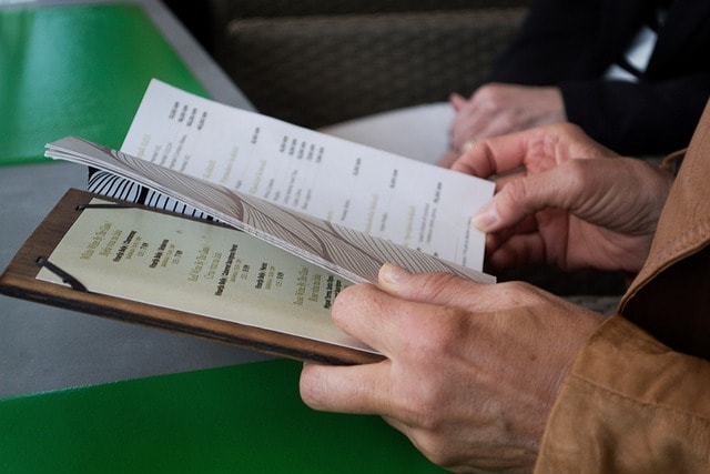 hand, table, menu