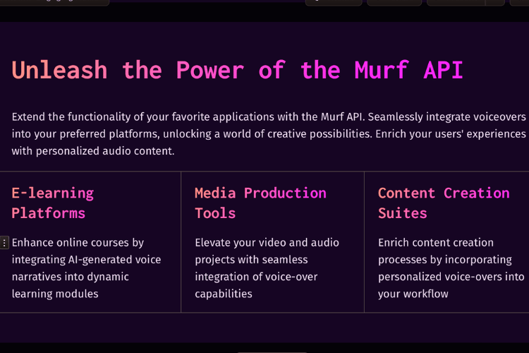 Murf API capabilities