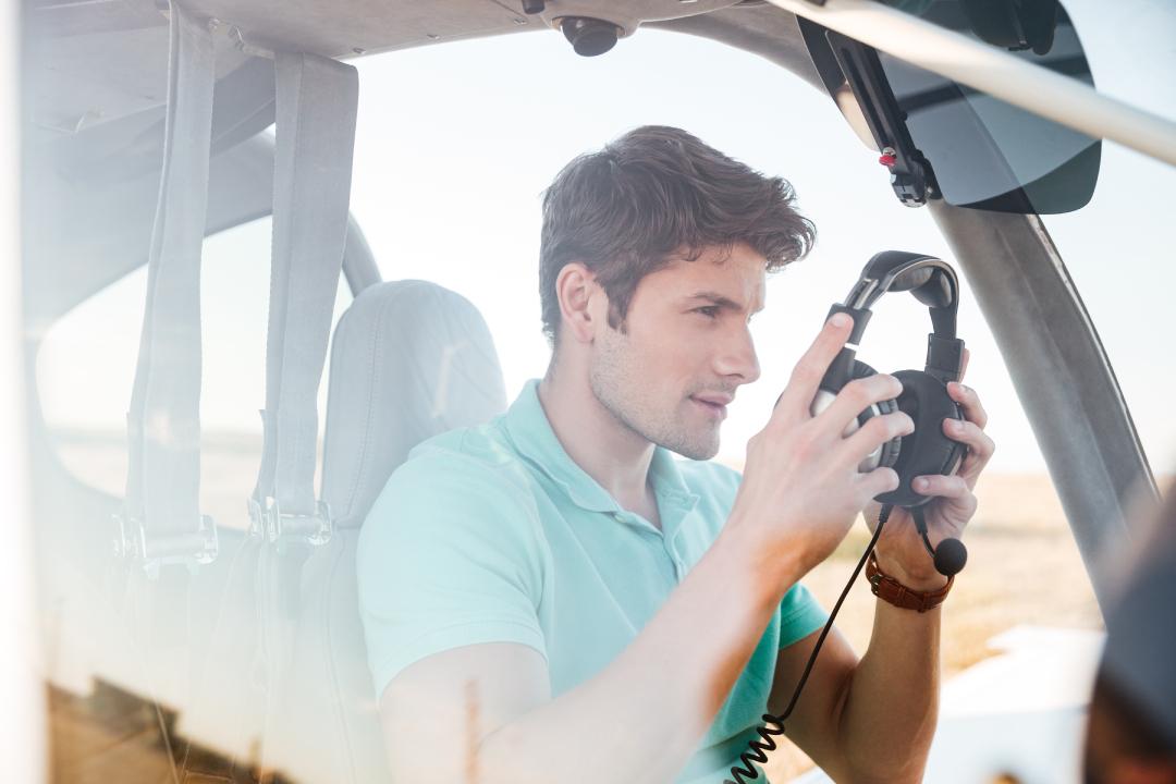 pilot studying IFR ground school outdoor