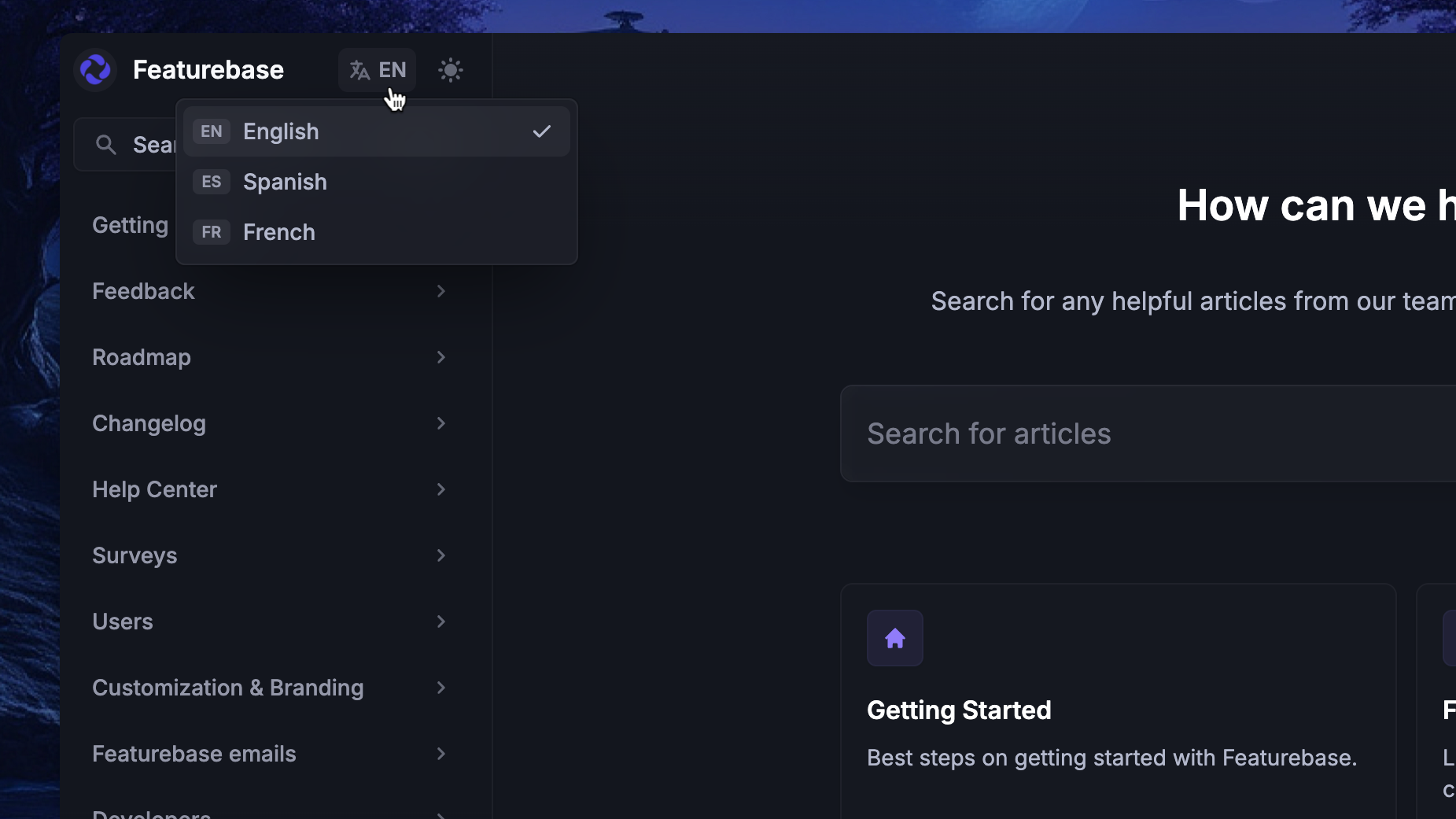 Translations in Featurebase.