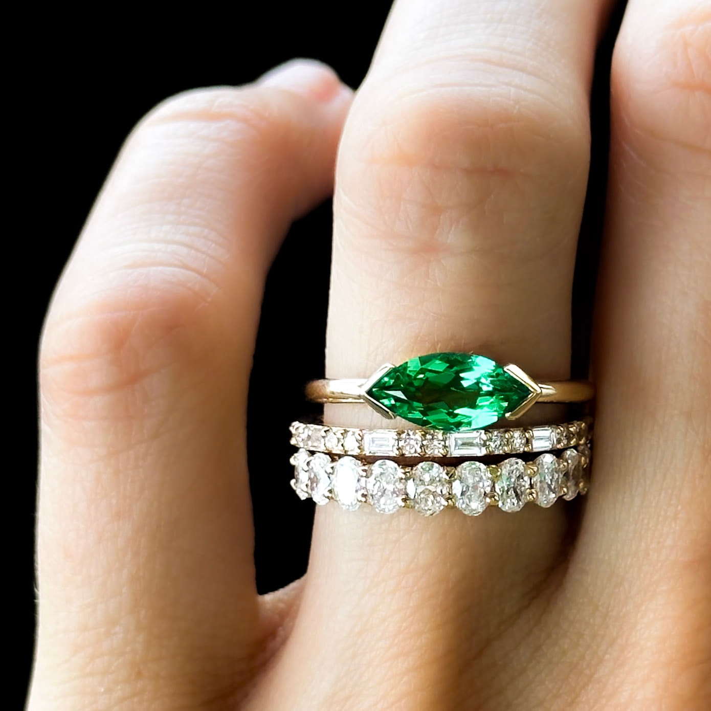 green emerald marquise