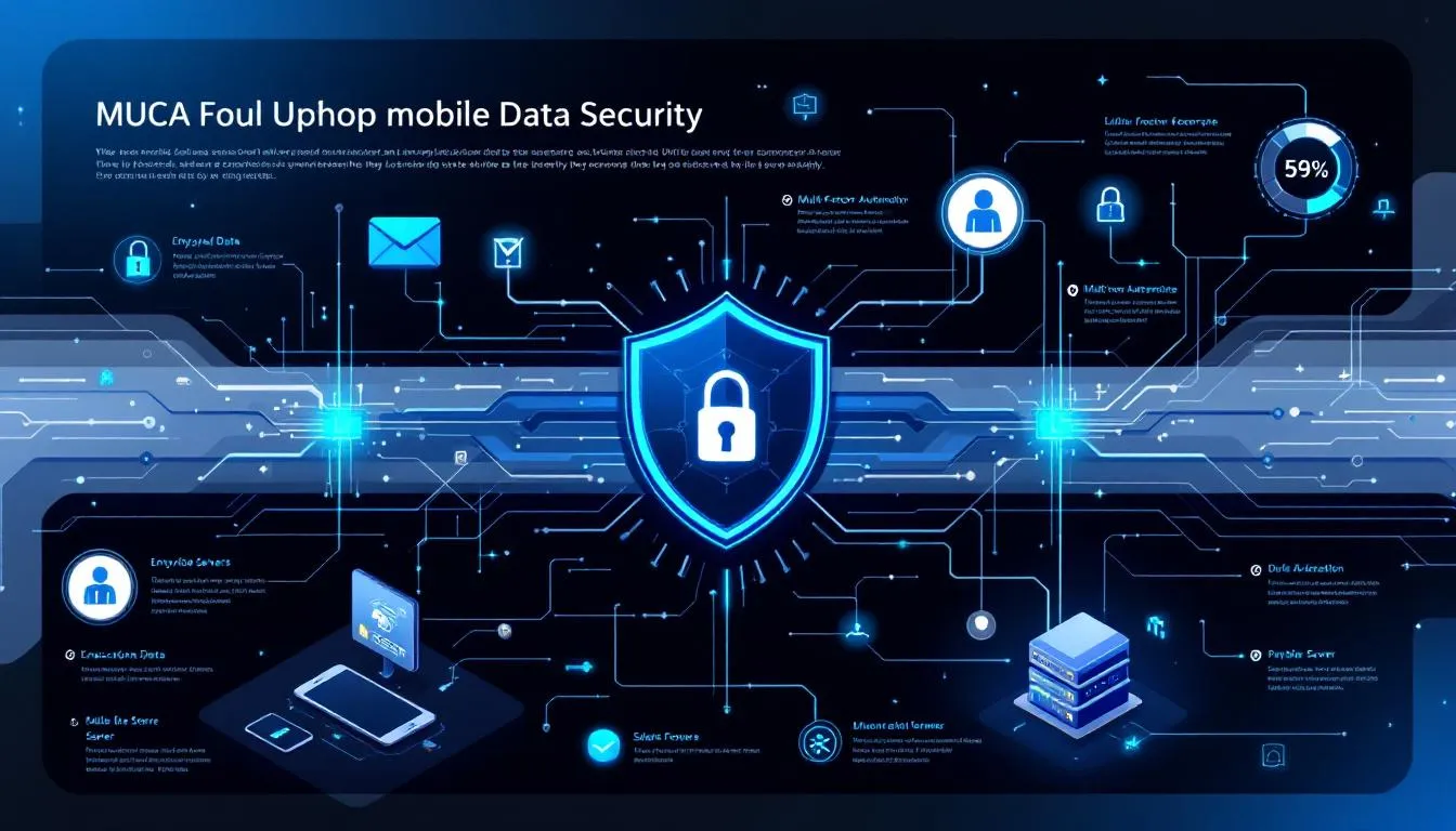 Un graphique illustrant la s&eacute;curisation des donn&eacute;es mobiles dans un environnement d'entreprise.
