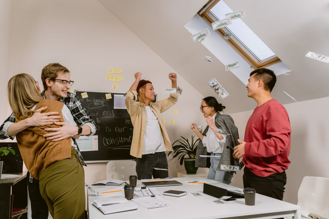 A Group of Happy People in the Office