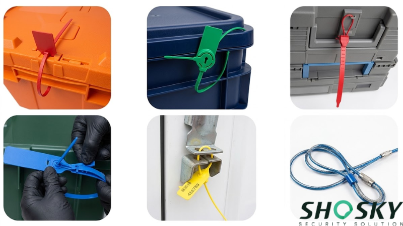 images reflected tote box stock seals applied to different transportation boxes