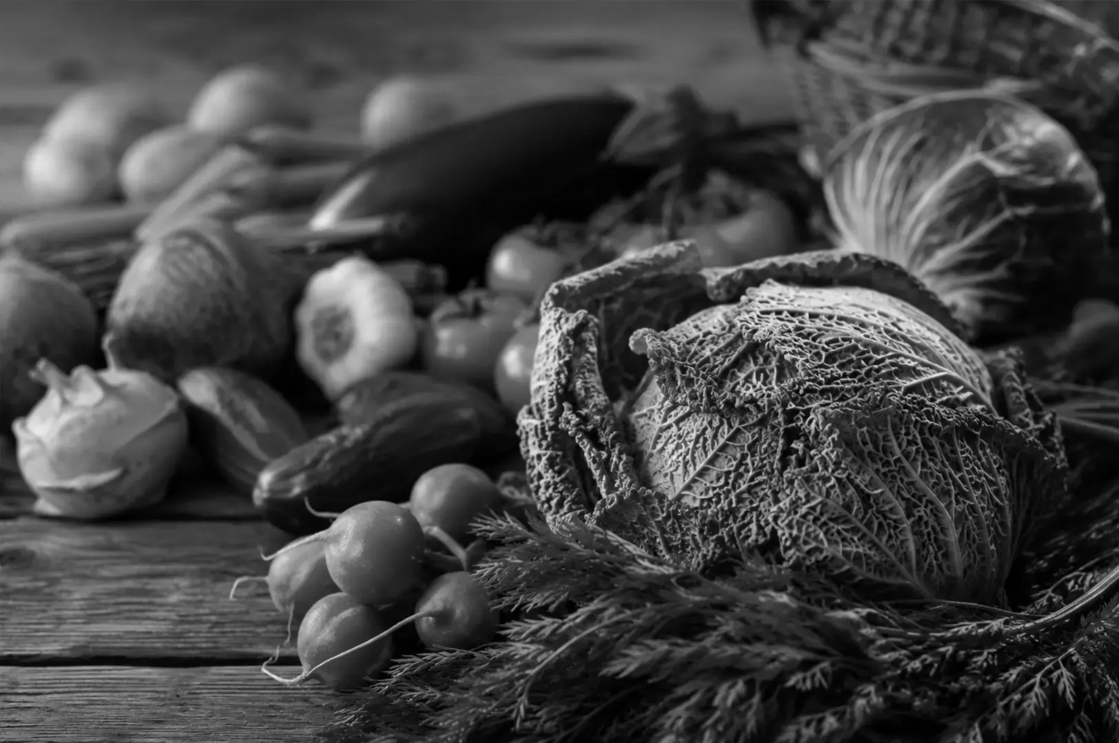 Fresh seasonal vegetables displayed together, representing locally sourced ingredients for farm-to-table dining.