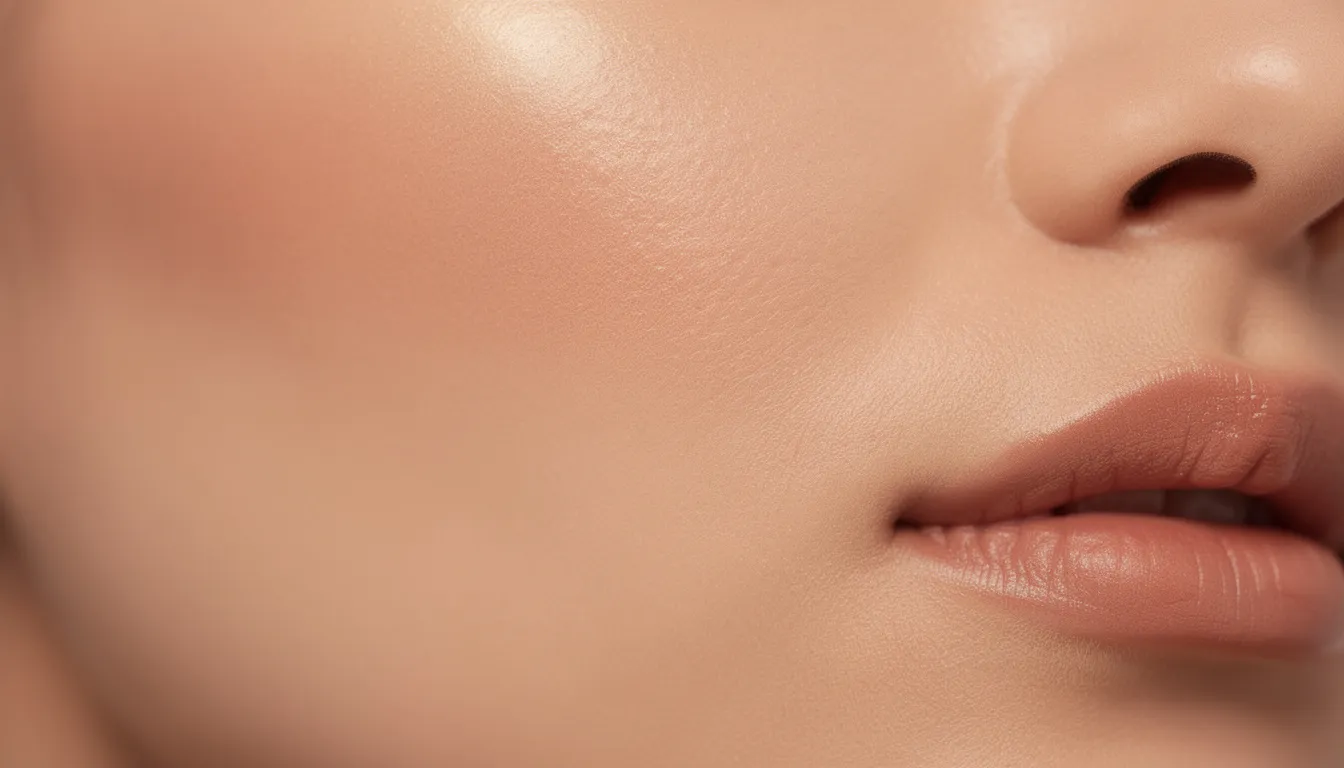 A close-up image shows healthy, glowing skin illuminated by warm ambient lighting, emphasizing the benefits of red light therapy and infrared sauna sessions for skin rejuvenation and enhanced circulation. The warm tones suggest a sense of relaxation and well-being, highlighting the health benefits of infrared technology for overall skin health and wellness.