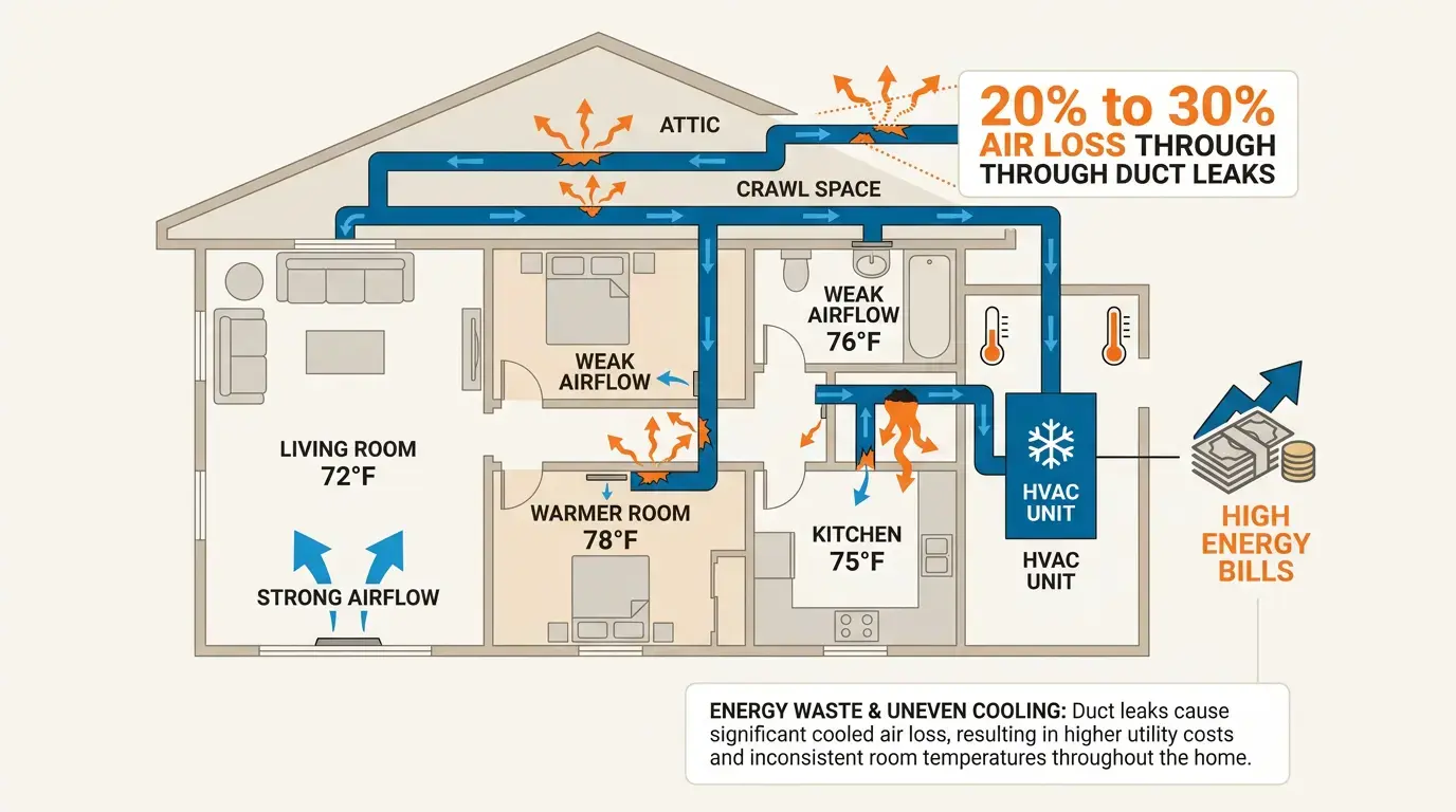 Leaky Ductwork Sends Cool Air Somewhere Else