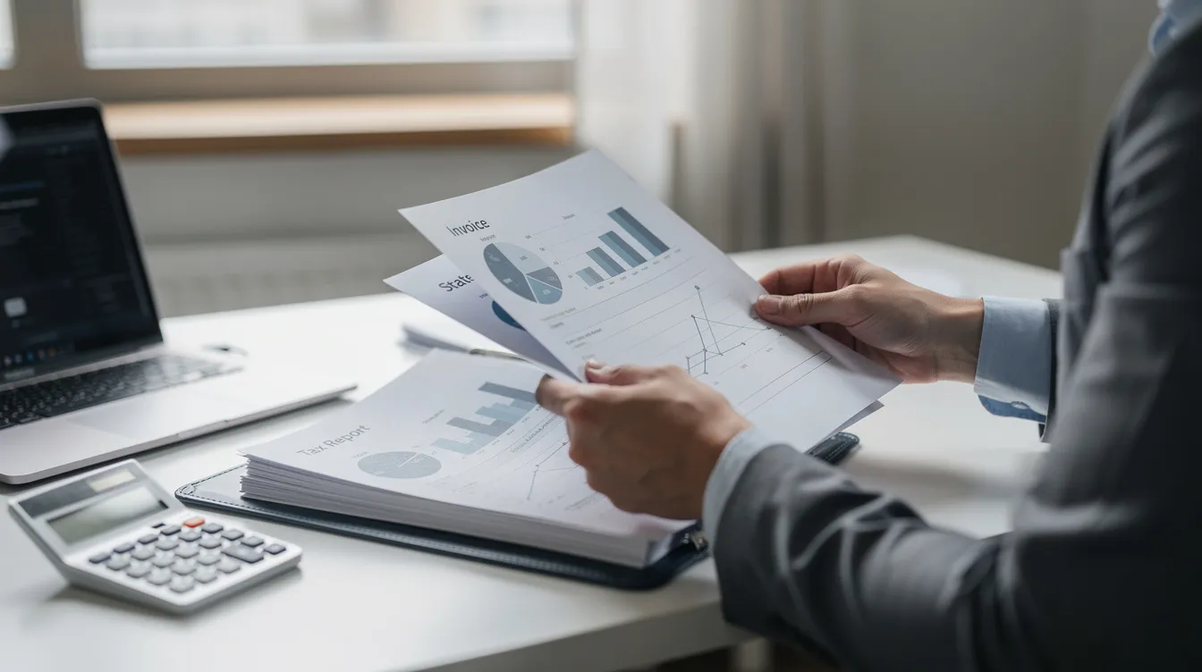 29501250 d1a2 425a 9658 9de7e37dd0b5 An individual is seen carefully organizing important financial documents in a folder, which may include items related to business loans, eligibility criteria for the Mudra scheme, and other legal entities. This process is crucial for entrepreneurs looking to apply online for financial assistance and manage cash flow effectively.