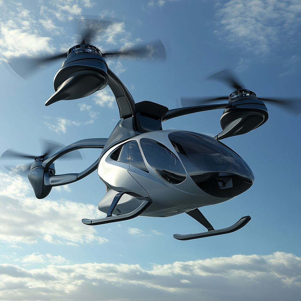 A modern electric vertical takeoff aircraft, representing alternatives to traditional helicopters.