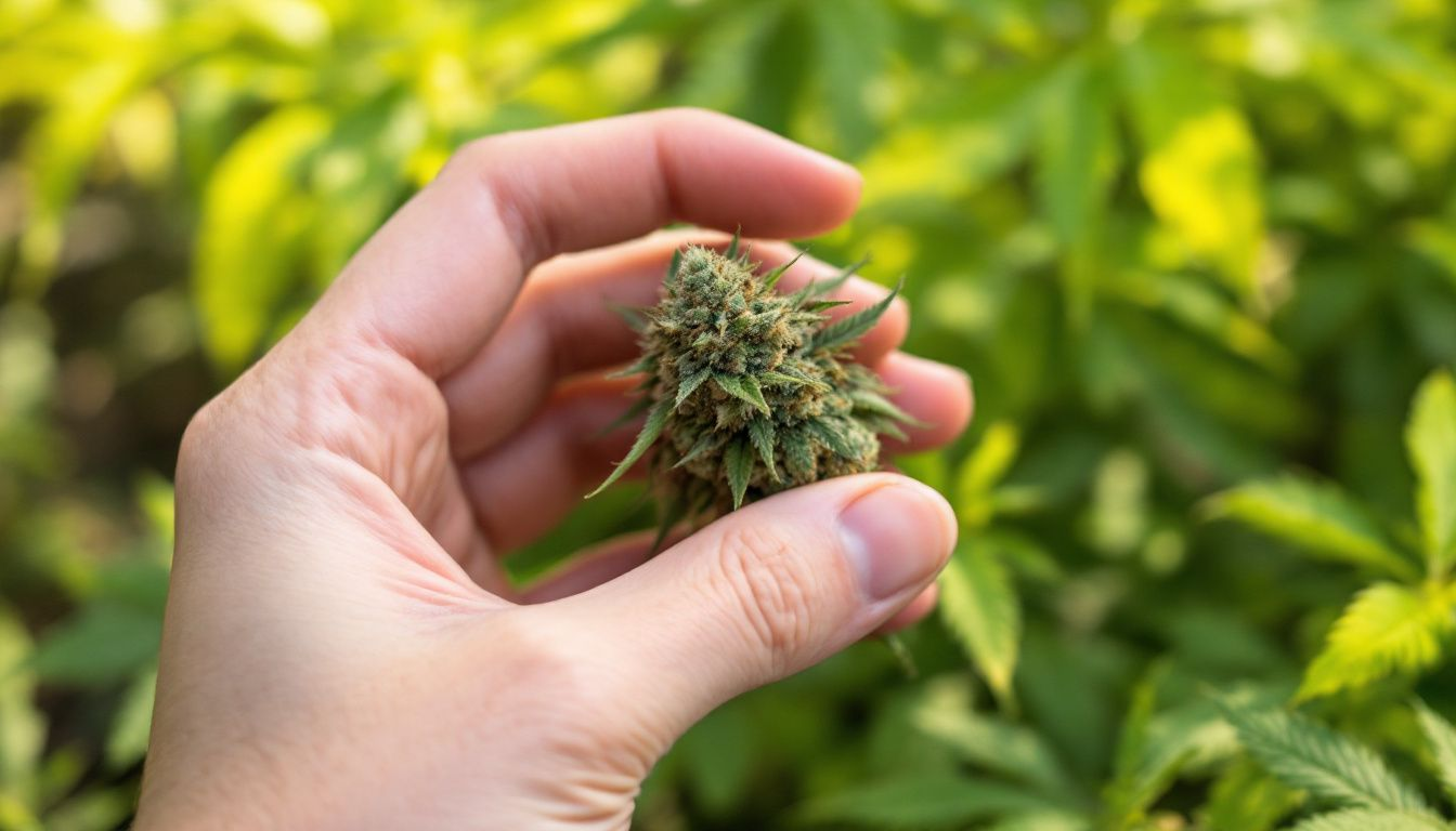 A close-up of harvested cannabis buds ready for curing.