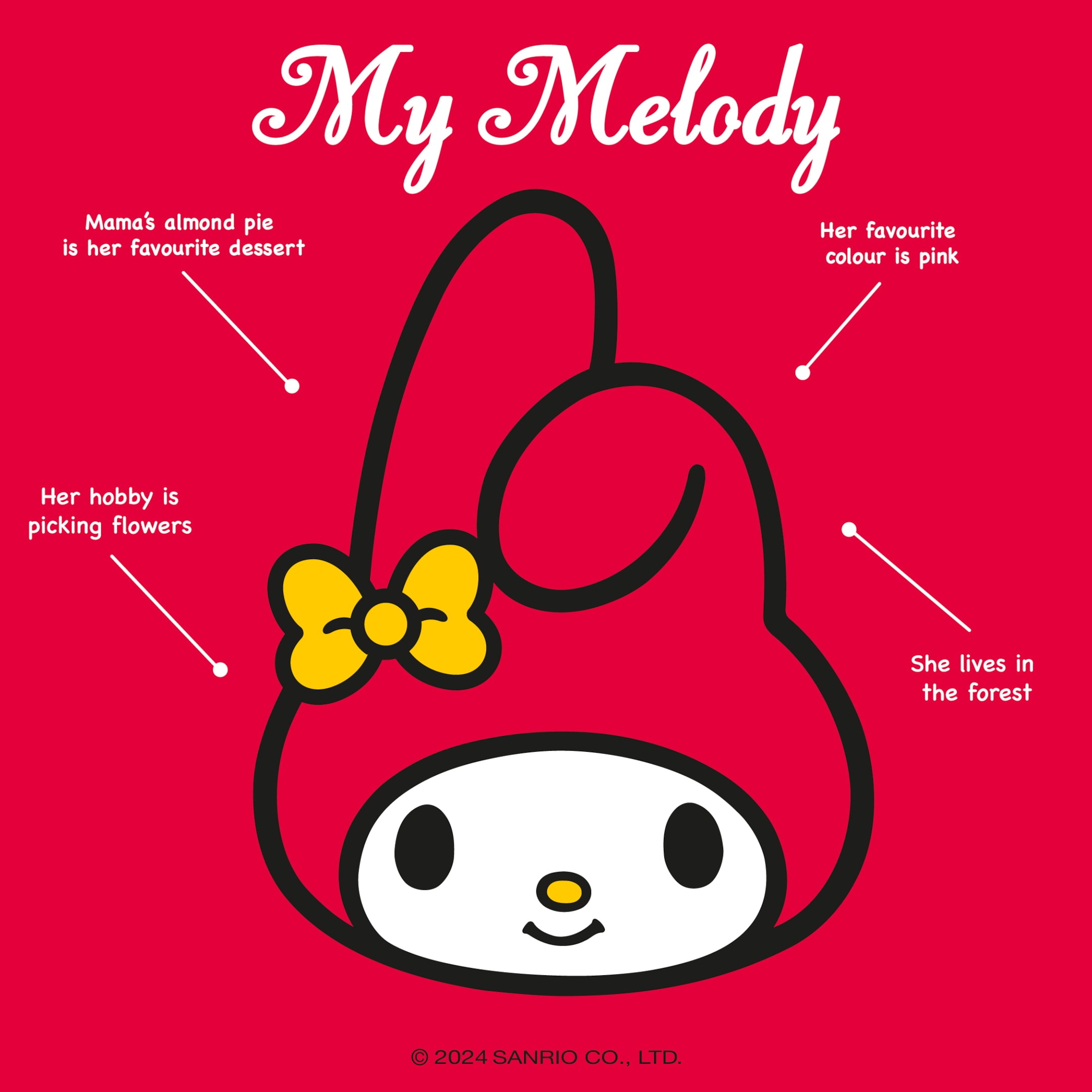 My Melody with red hood and yellow bow