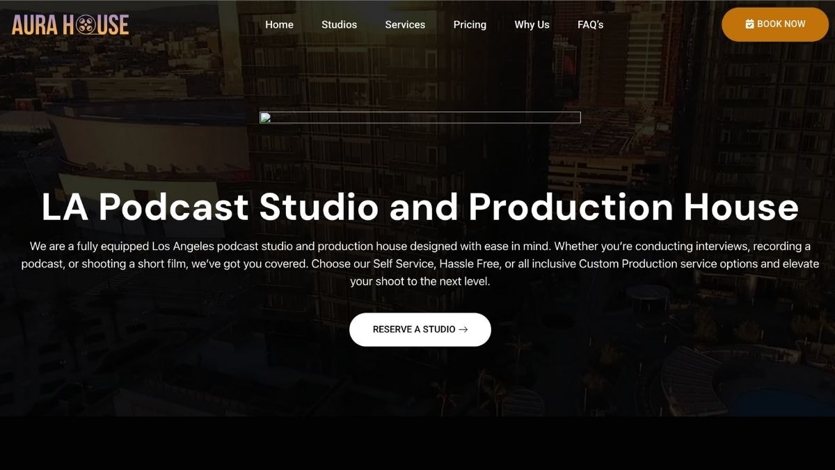 Aura House Podcast Studios homepage