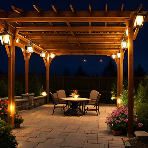 A touch of lighting under your pergola can offer a beautiful backyard design.