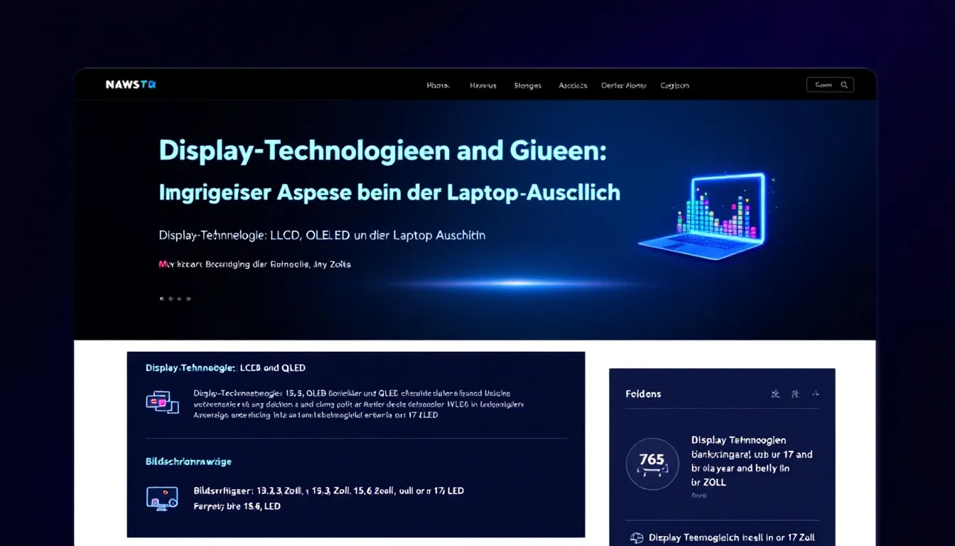 Display-Technologien und Größen: Wichtige Aspekte bei der Laptop-Auswahl.