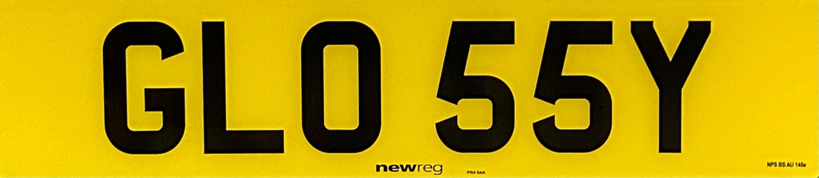 GLO 55Y number plate