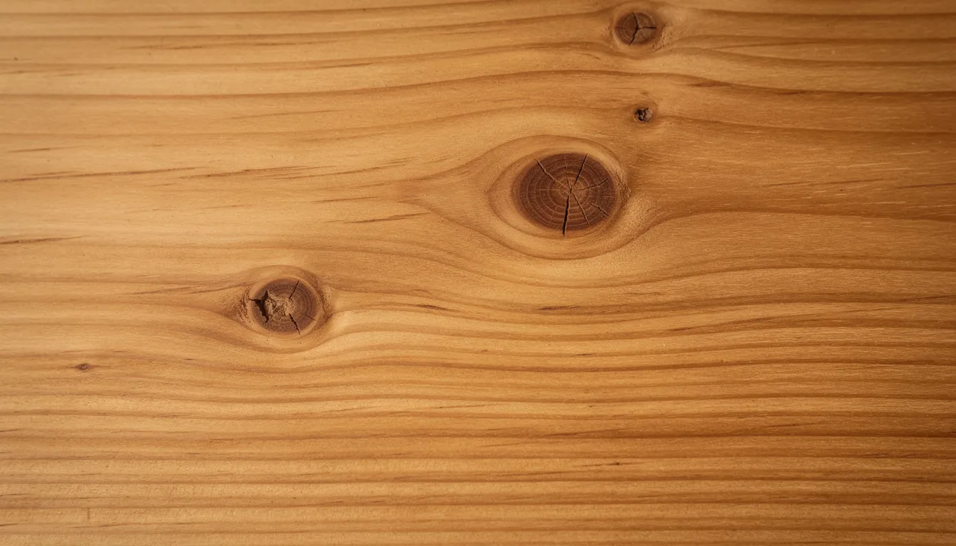 The image features a close-up of Western red cedar wood grain, highlighting its natural knots and warm coloring, which is ideal for creating sauna benches in a traditional sauna. This wood type not only enhances the sauna experience but also requires minimal maintenance to keep its beautiful wood surface in good condition.