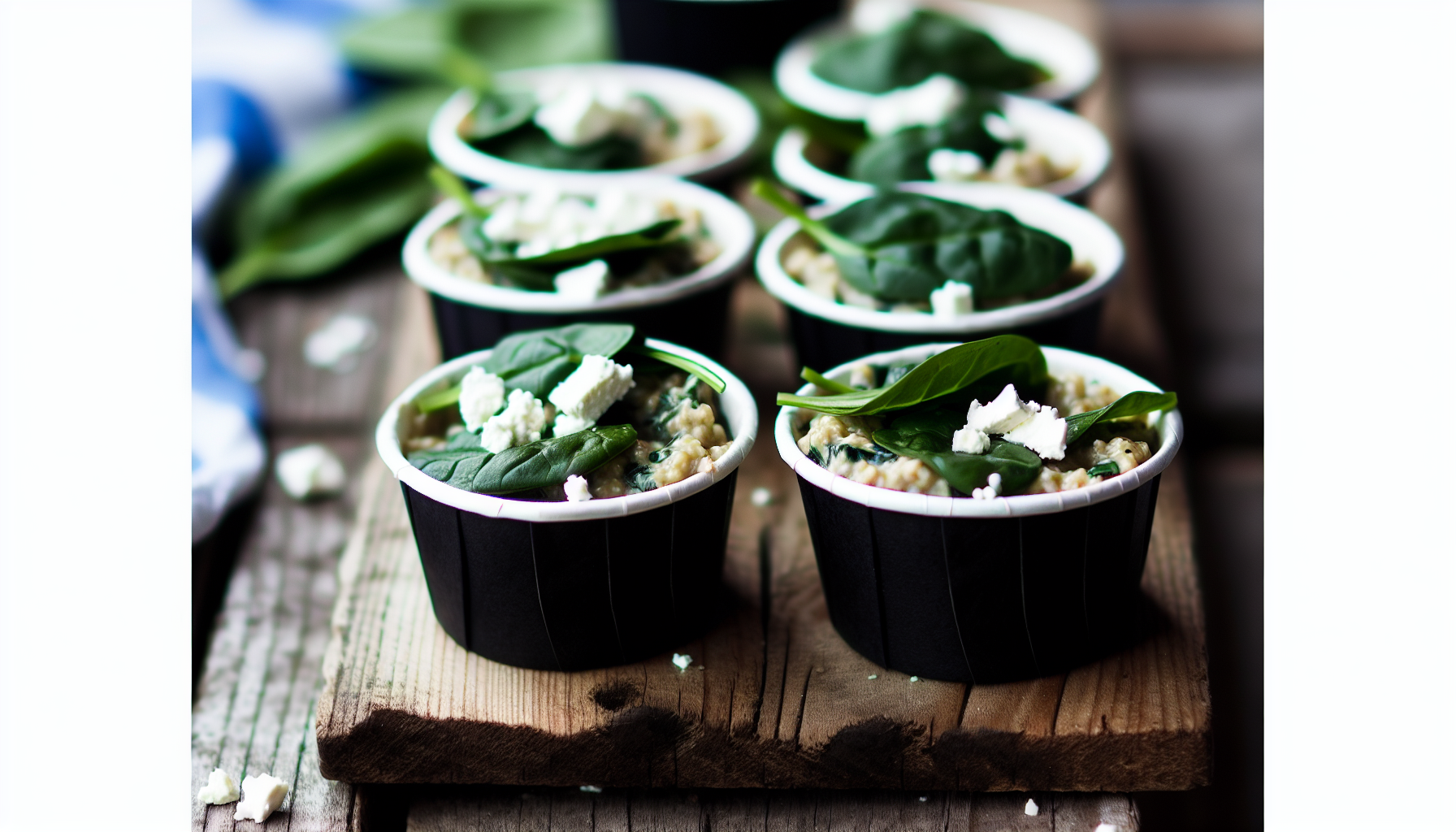 Savory Spinach and Feta Oatmeal Cups