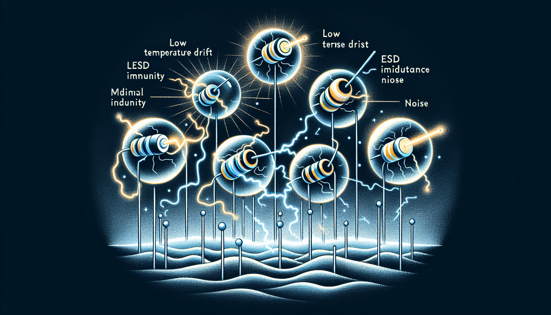 Illustration of key characteristics of foil resistors