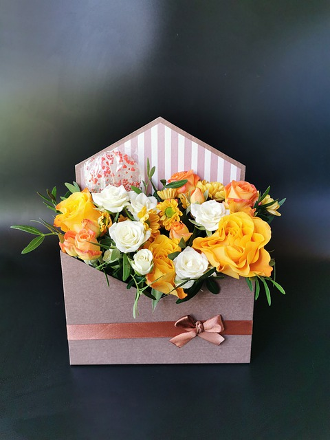 bouquet, flowers, bouquet in a box