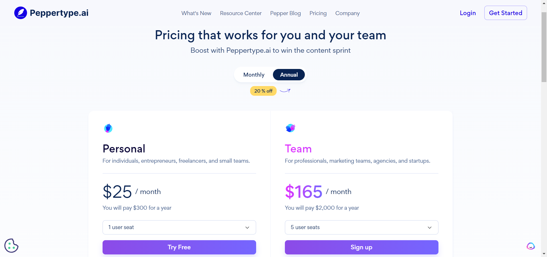 PepperType pricing