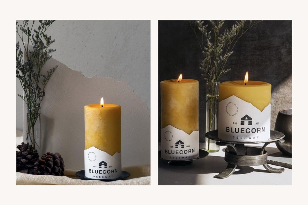 beeswax non-toxic candles Iong burn Bluecorn beeswax