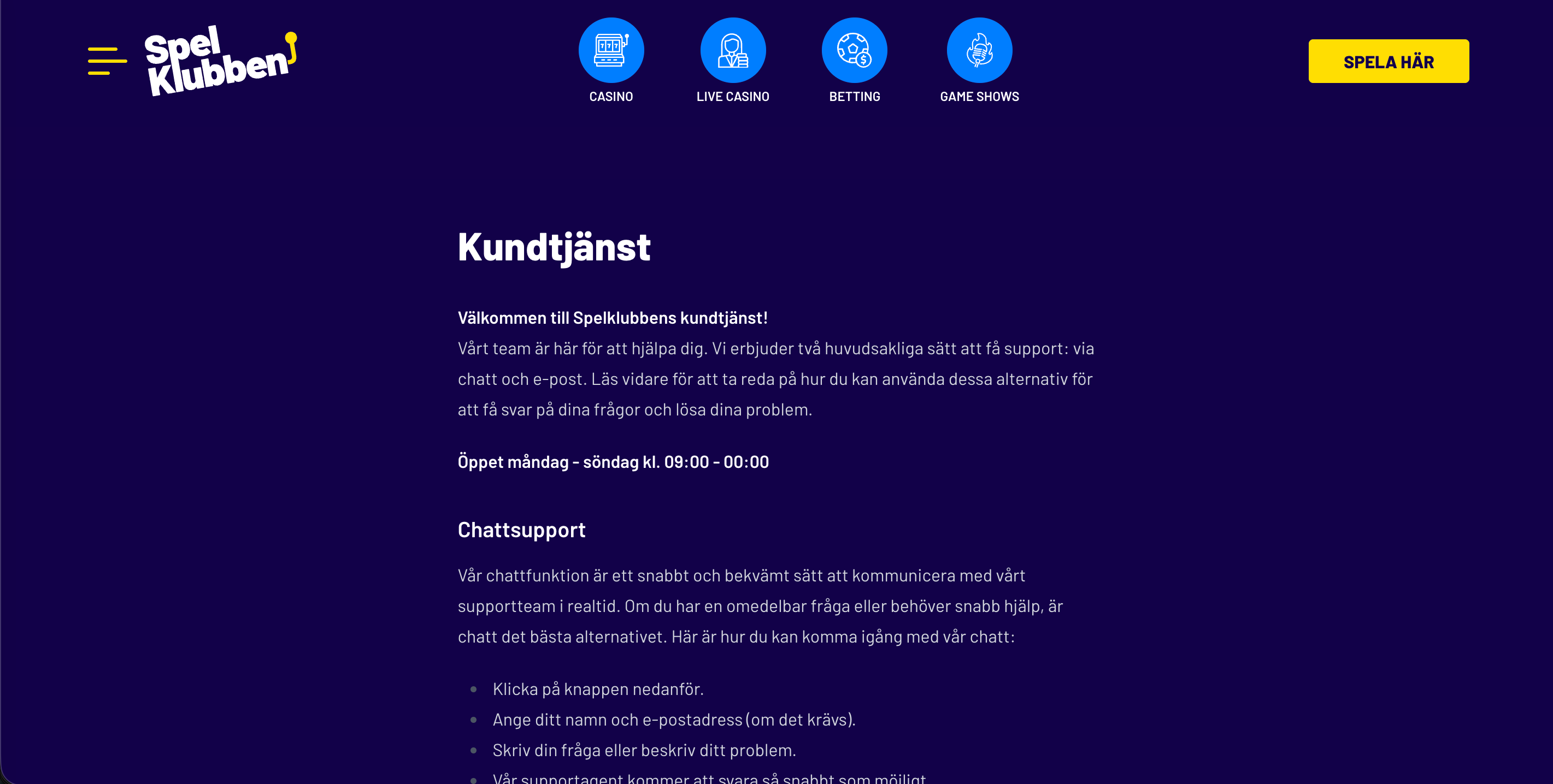 support spelklubben.se