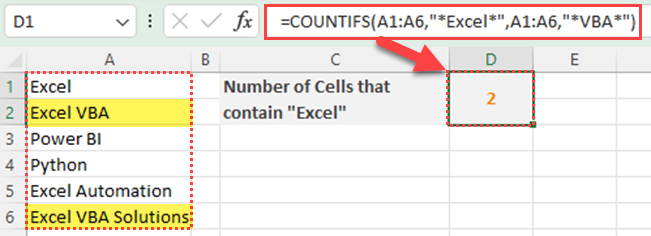 Count cells with text under a multiple conditions.