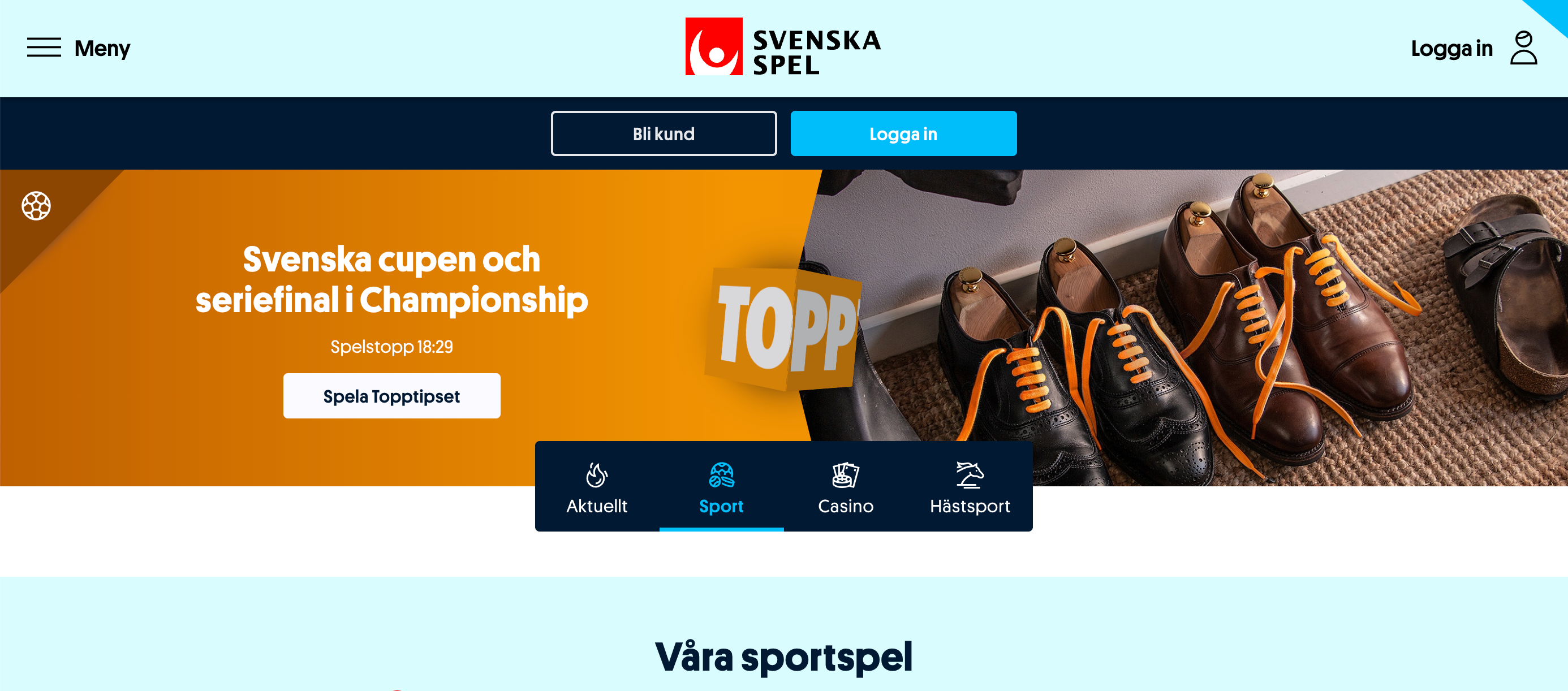 Svenska spel, populär bettingsida