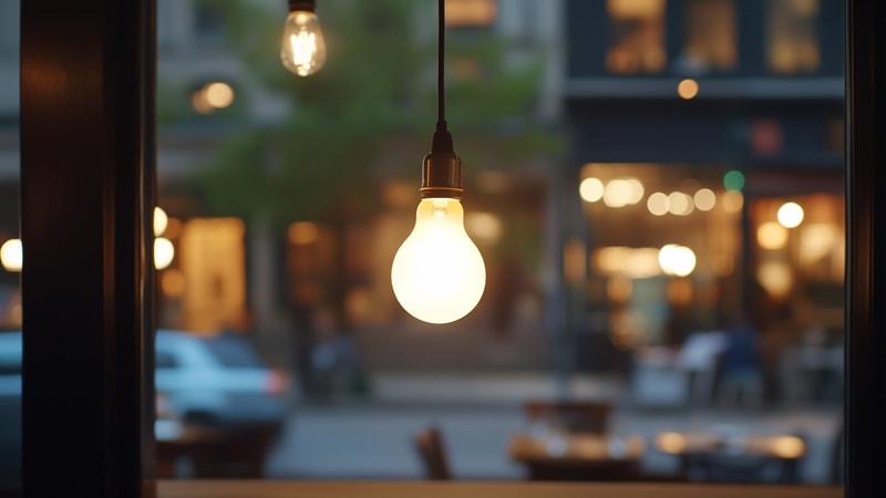 A19 light bulb emiting warm white light