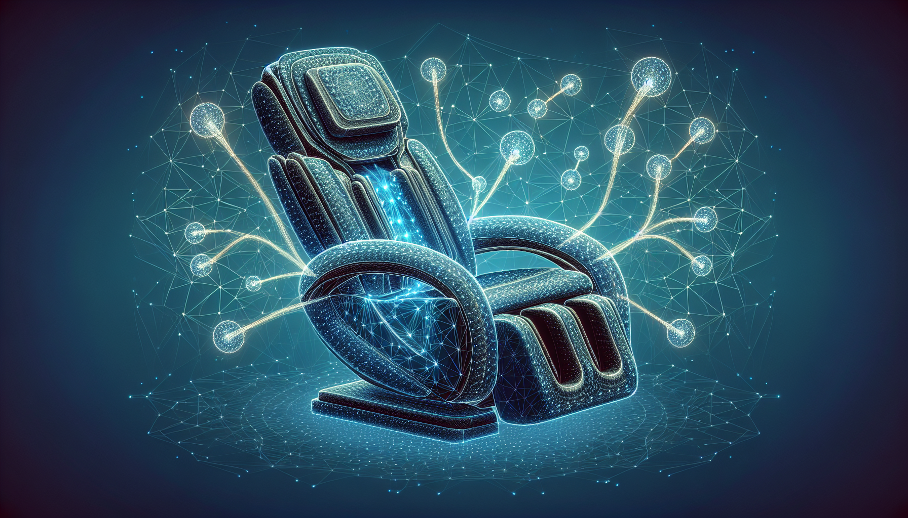 Illustration of 4D massage technology in a massage chair